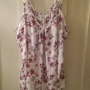 Chiffon floral tank with chest cut outs